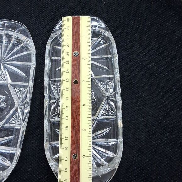 Lot Of 2 Vtg. Star Of David Anchor Hocking Prescut Butter Dish Plates. - Picture 3 of 6